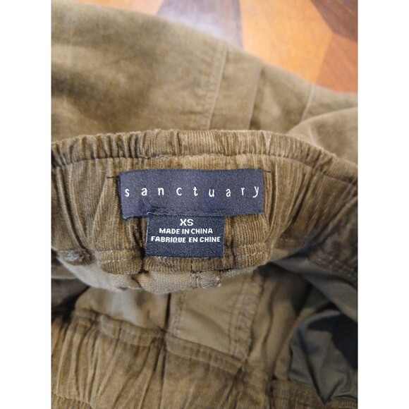 Sanctuary Mia Trooper Brown Corduroy Elastic Waist Cargo Jogger Pants XS Pull On - Picture 8 of 12